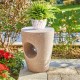 Glitzhome 18"H MGO Sand Terrazzo Garden Stool or Planter Stand or Accent Table (Multi-functional)