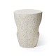 Glitzhome 18"H MGO White Terrazzo Garden Stool or Planter Stand or Accent Table (Multi-functional)