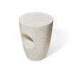 Glitzhome 18"H MGO White Terrazzo Garden Stool or Planter Stand or Accent Table (Multi-functional)
