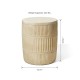 Glitzhome 18.5"H MGO Cream White Grooved Textured Garden Stool or Planter Stand or Accent Table (Multi-functional)