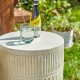 Glitzhome 18.5"H MGO Cream White Grooved Textured Garden Stool or Planter Stand or Accent Table (Multi-functional)