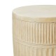 Glitzhome 18.5"H MGO Cream White Grooved Textured Garden Stool or Planter Stand or Accent Table (Multi-functional)