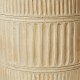 Glitzhome 18.5"H MGO Cream White Grooved Textured Garden Stool or Planter Stand or Accent Table (Multi-functional)