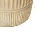 Glitzhome 18.5"H MGO Cream White Grooved Textured Garden Stool or Planter Stand or Accent Table (Multi-functional)