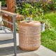 Glitzhome 18.5"H MGO Embossed Texture Terracotta Garden Stool or Planter Stand or Accent Table (Multi-functional)