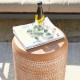 Glitzhome 18.5"H MGO Embossed Texture Terracotta Garden Stool or Planter Stand or Accent Table (Multi-functional)