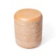 Glitzhome 18.5"H MGO Embossed Texture Terracotta Garden Stool or Planter Stand or Accent Table (Multi-functional)