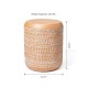 Glitzhome 18.5"H MGO Embossed Texture Terracotta Garden Stool or Planter Stand or Accent Table (Multi-functional)