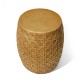 Glitzhome 18"H MGO Faux Wicker Textured Garden Stool or Drum Table or Planter Stand (Multi-functional)