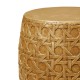 Glitzhome 18"H MGO Faux Wicker Textured Garden Stool or Drum Table or Planter Stand (Multi-functional)