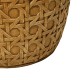 Glitzhome 18"H MGO Faux Wicker Textured Garden Stool or Drum Table or Planter Stand (Multi-functional)