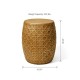 Glitzhome 18"H MGO Faux Wicker Textured Garden Stool or Drum Table or Planter Stand (Multi-functional)