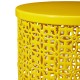 Glitzhome Set of 2 Metal Yellow Garden Stool or Planter Stand or Accent Table or Side Table (Multi-functional)