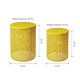 Glitzhome Set of 2 Metal Yellow Garden Stool or Planter Stand or Accent Table or Side Table (Multi-functional)