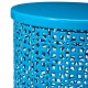 Glitzhome Set of 2 Metal Blue Garden Stool or Planter Stand or Accent Table or Side Table (Multi-functional)