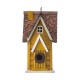 Glitzhome 12"H Retro Yellow Distressed Solid Wood Cottage Birdhouse