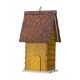 Glitzhome 12"H Retro Yellow Distressed Solid Wood Cottage Birdhouse