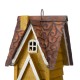 Glitzhome 12"H Retro Yellow Distressed Solid Wood Cottage Birdhouse