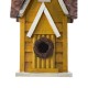 Glitzhome 12"H Retro Yellow Distressed Solid Wood Cottage Birdhouse