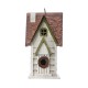 Glitzhome 12"H Washed White Distressed Solid Wood Cottage Birdhouse