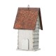 Glitzhome 12"H Washed White Distressed Solid Wood Cottage Birdhouse