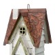 Glitzhome 12"H Washed White Distressed Solid Wood Cottage Birdhouse