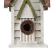 Glitzhome 12"H Washed White Distressed Solid Wood Cottage Birdhouse