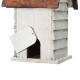 Glitzhome 12"H Washed White Distressed Solid Wood Cottage Birdhouse