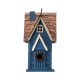 Glitzhome 12"H Retro Blue Distressed Solid Wood Cottage Birdhouse