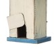 Glitzhome 13.75"H Washed White Two-Tiered Distressed Solid Wood Birdhouse with 3D Flowers