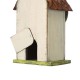 Glitzhome 9.75"H Washed White Distressed Solid Wood Birdhouse with 3D Tree and Bird