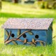 Glitzhome 15.75"L Oversized Washed Blue Distressed Solid Wood Cottage Birdhouse with 3D Tree and Birds