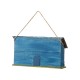 Glitzhome 15.75"L Oversized Washed Blue Distressed Solid Wood Cottage Birdhouse with 3D Tree and Birds