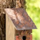 Glitzhome 14.5"H Brown/Red Pallets Two-Tiered Distressed Solid Wood Birdhouse with 3D Rustic Flowers