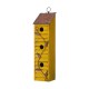 Glitzhome 18"H Oversized Retro Yellow Three-Tiered Distressed Solid Wood Window Shutters Birdhouse