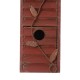 Glitzhome 18"H Oversized Retro Red Three-Tiered Distressed Solid Wood Window Shutters Birdhouse