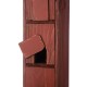 Glitzhome 18"H Oversized Retro Red Three-Tiered Distressed Solid Wood Window Shutters Birdhouse