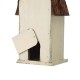 Glitzhome 13.25"H Washed White Distressed Solid Wood Birdhouse