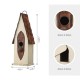 Glitzhome 13.25"H Washed White Distressed Solid Wood Birdhouse