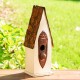 Glitzhome 13.25"H Washed White Distressed Solid Wood Birdhouse