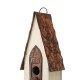 Glitzhome 13.25"H Washed White Distressed Solid Wood Birdhouse