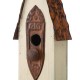 Glitzhome 13.25"H Washed White Distressed Solid Wood Birdhouse