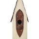 Glitzhome 13.25"H Washed White Distressed Solid Wood Birdhouse