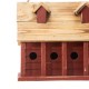 Glitzhome 14.25"L Oversized Retro Red Distressed Solid Wood Cottage Birdhouse with Natural Wood Roof