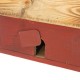 Glitzhome 14.25"L Oversized Retro Red Distressed Solid Wood Cottage Birdhouse with Natural Wood Roof