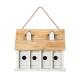 Glitzhome 14.25"L Oversized Washed White Distressed Solid Wood Cottage Birdhouse with Natural Wood Roof