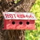 Glitzhome 14"L Washed Red Wood and Metal Birdhouse with Unique Licence Plate Roof