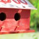 Glitzhome 14"L Washed Red Wood and Metal Birdhouse with Unique Licence Plate Roof