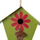 Glitzhome 10.75"L Washed Green Wood and Metal Birdhouse with Unique Licence Plate Roof