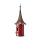 Glitzhome 32"H Farmhouse Retro Red Metal Pagoda Birdhouse with Bronze Roof